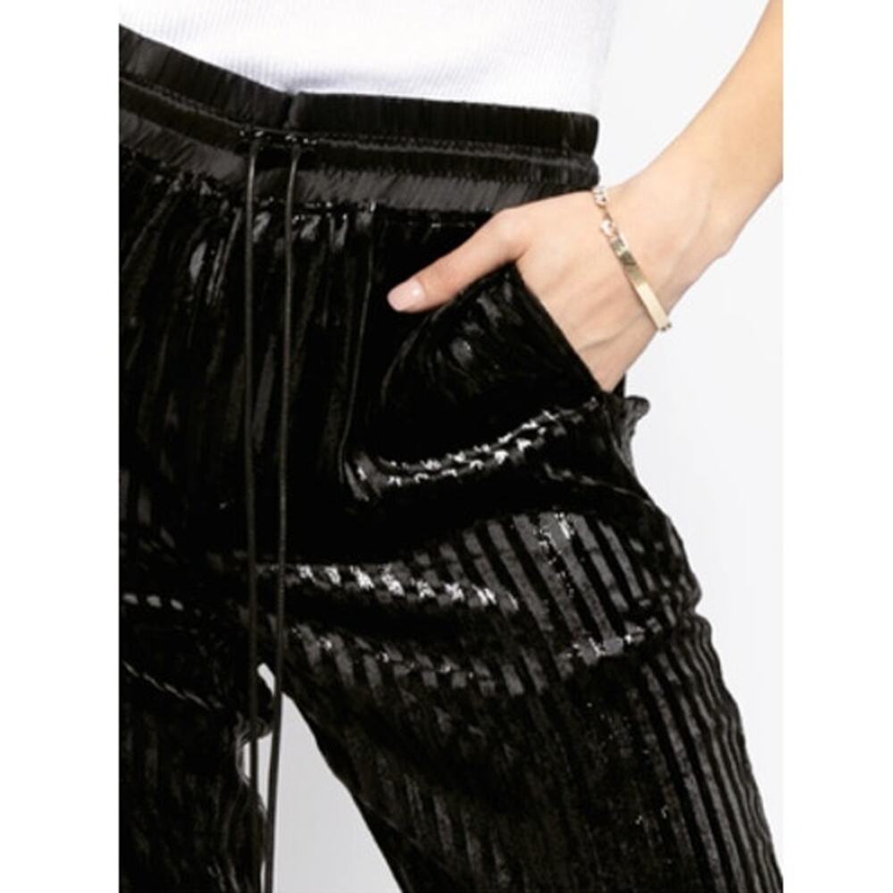 RtA Fiona Pant in Velvet Shiny Stripe NWOT Small